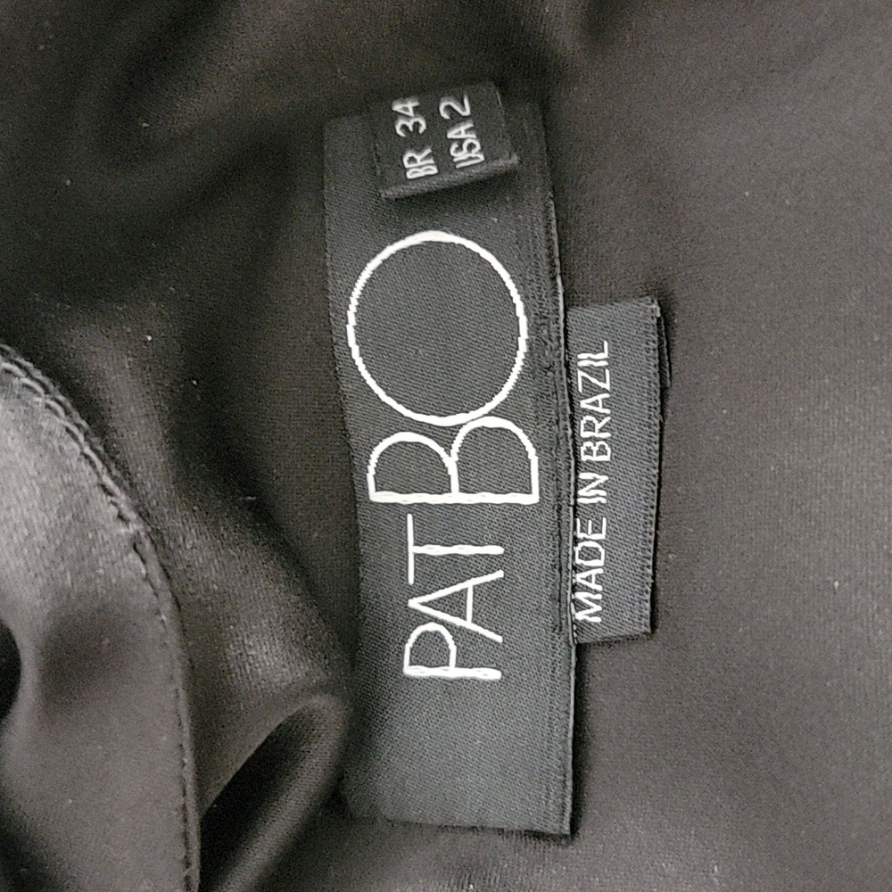 PatBO Feather Trim Midi Slip Dress in Black 2 - Picture 5 of 6